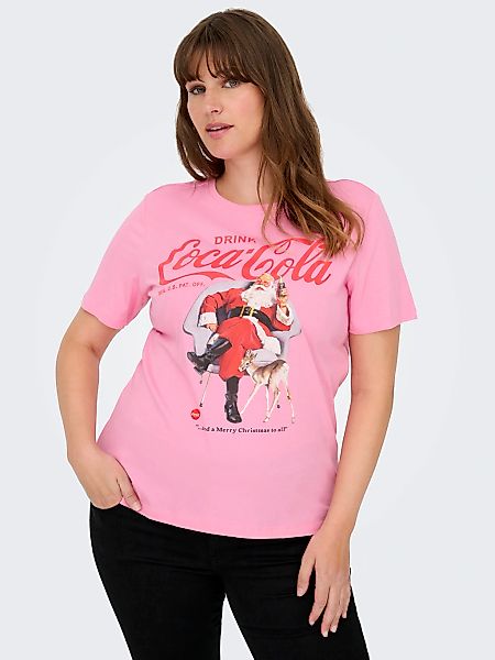 ONLY CARMAKOMA Kurzarmshirt "CARCOCA COLA XMAS LIFE S/S TOP JRS" günstig online kaufen