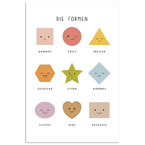 MuchoWow Poster Pädagogisch - Formen lernen günstig online kaufen
