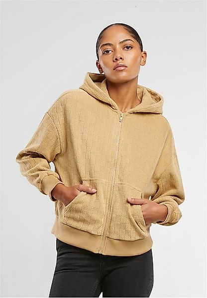 URBAN CLASSICS Hoodie Ladies Jacquard Velvet Oversized Zip Hoody günstig online kaufen