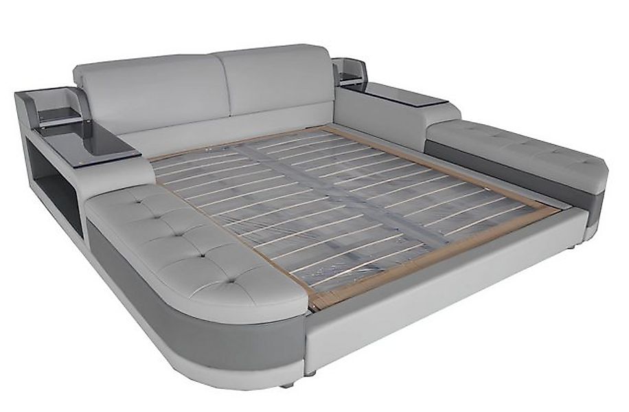 JVmoebel Bett Design Luxus Bett+USB Polster Hotel Moderne Betten Leder (Bet günstig online kaufen