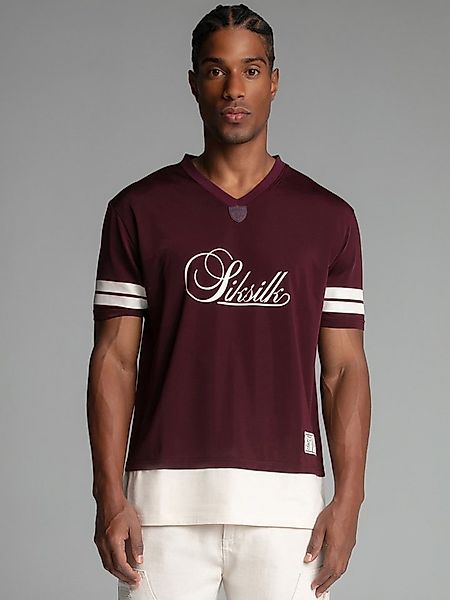 Siksilk Kurzarmhemd SikSilk Herren Bordeaux Fußball T-Shirt günstig online kaufen