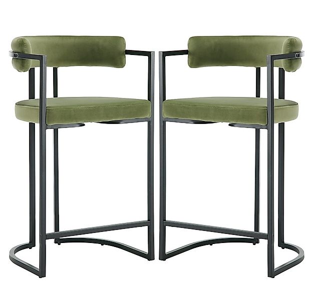 WAHSON OFFICE CHAIRS Barhocker 2er Set, Samt Küchenhocker Barstühle mit sch günstig online kaufen