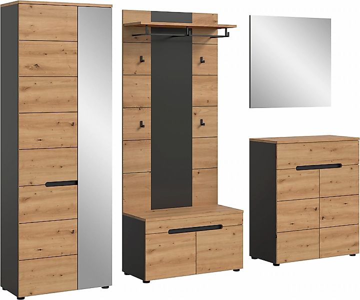 INOSIGN Garderoben-Set, (Set, 5 St., bestehend aus: Garderobenschrank, Sitz günstig online kaufen