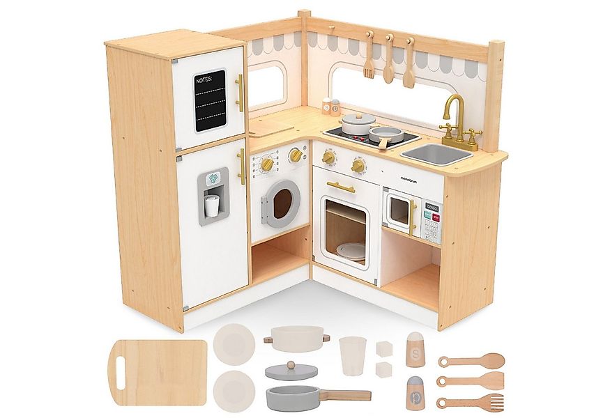 Mamabrum Spielküche Kinderküche aus Holz - Komplettes Küchen-Set für kreati günstig online kaufen