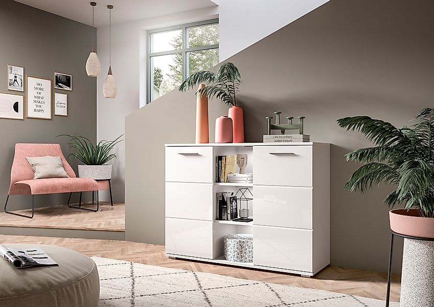 INOSIGN Sideboard "Valge, Breite 110 cm, 2 Türen, 4 verstellbare Böden, 3 o günstig online kaufen