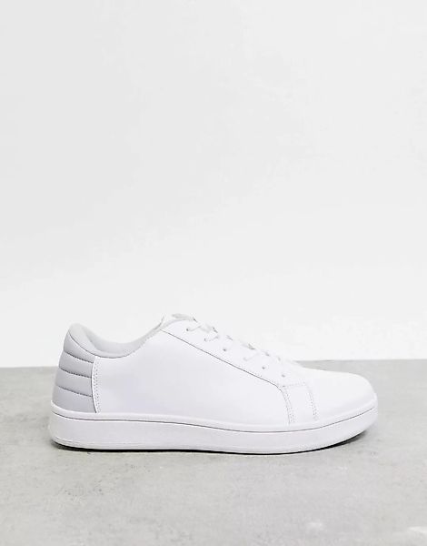 Truffle Collection – Sneaker in Weiß mit Schnürleiste und grauer Fersenpart günstig online kaufen