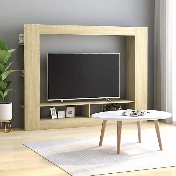 Tv-schrank Sonoma-eiche 152x22x113 Cm Spanplatte günstig online kaufen