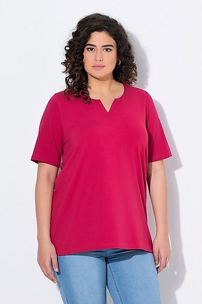 Ulla Popken T-Shirt T-Shirt A-Linie Tunika-Ausschnitt Halbarm günstig online kaufen