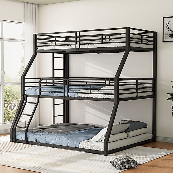 Flieks Etagenbett, Dreierbett Metallbett Kinderbett 90x200cm+120x200cm+140x günstig online kaufen