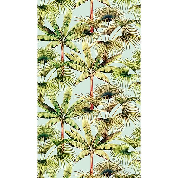 A.S. Creation Fototapete Palmenblätter 1,59 m x 2,8 m Blau-Grün FSC® günstig online kaufen