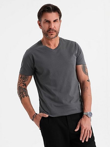 OMBRE T-Shirt BASIC Herren T-Shirt aus klassischer Baumwolle mit V-Ausschni günstig online kaufen