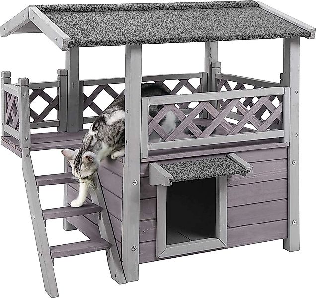X-ZONE PET Tierhaus Outdoor-/Indoor-Katzenhaus mit Fluchttür günstig online kaufen