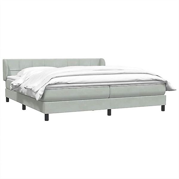 vidaXL Bett Boxspringbett mit Matratzen Hellgrau 180x210 cm Samt günstig online kaufen