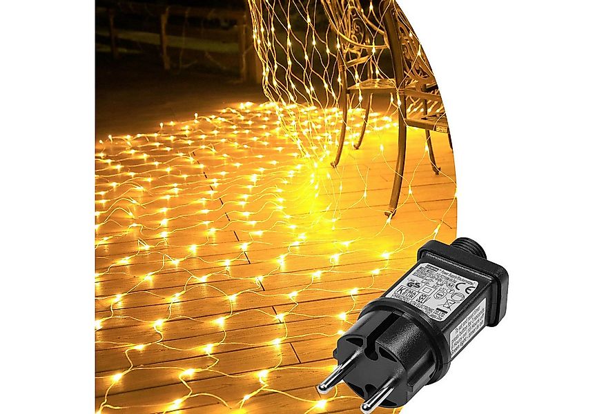 MUPOO LED-Lichternetz Ramadan Deko LED Netz Lichterkette Außen mit Fernbedi günstig online kaufen