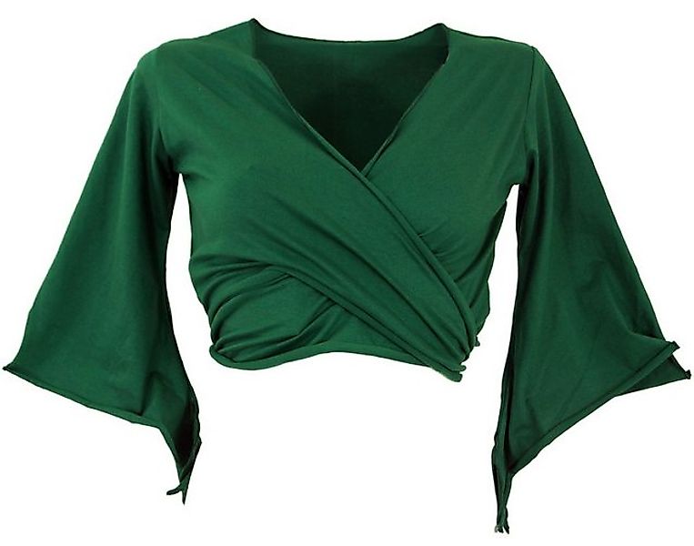 Guru-Shop T-Shirt Elfen Top, Top Goa-chic, Wickeltop - smaragdgrün alternat günstig online kaufen