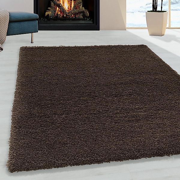 KADIMA DESIGN Teppich Shaggy Uni Style Polypropylen Wohnzimmer Teppich Hoch günstig online kaufen