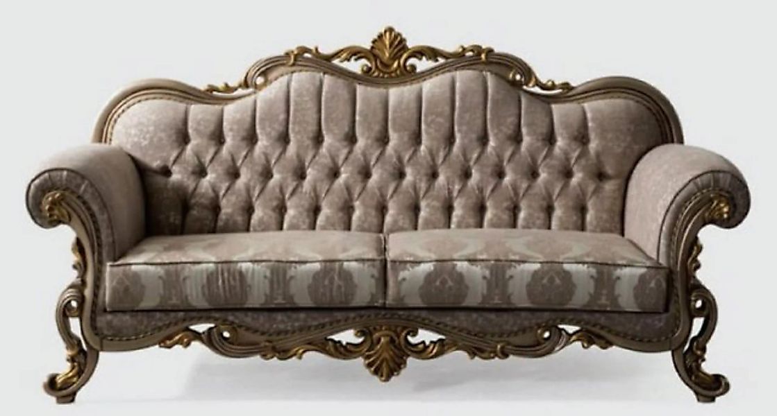Casa Padrino Sofa Luxus Barock Sofa Grau / Silbergrau / Gold 235 x 85 x H. günstig online kaufen