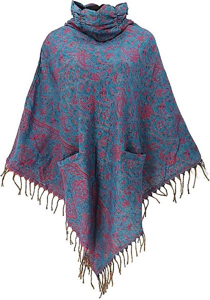 Guru-Shop Langjacke Poncho Hippie chic, langer Paisley Poncho mit.. günstig online kaufen