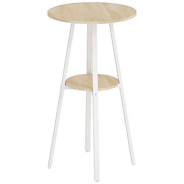 HOMCOM Bartisch rund mit Ablage, 55 x 95 cm – Moderner Hochtisch für 2 Pers günstig online kaufen