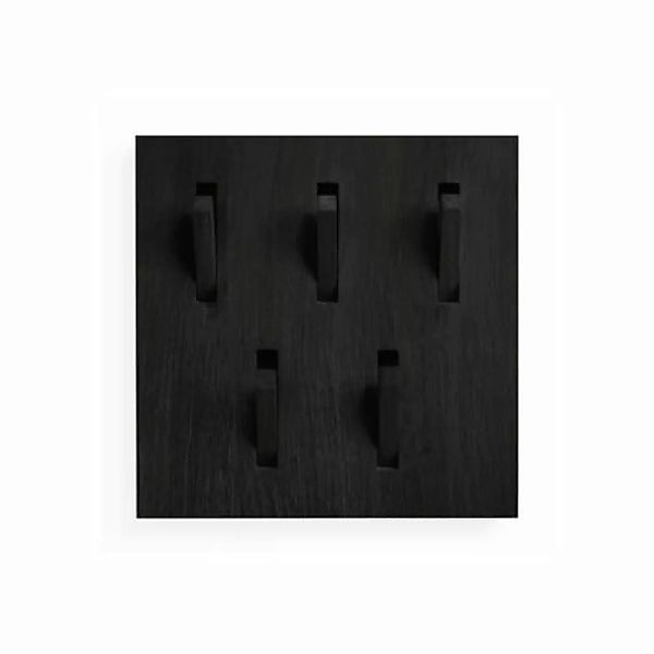 Wandgarderobe Utilitile holz schwarz / 5 klappbare Garderobenhaken - 40 x 4 günstig online kaufen