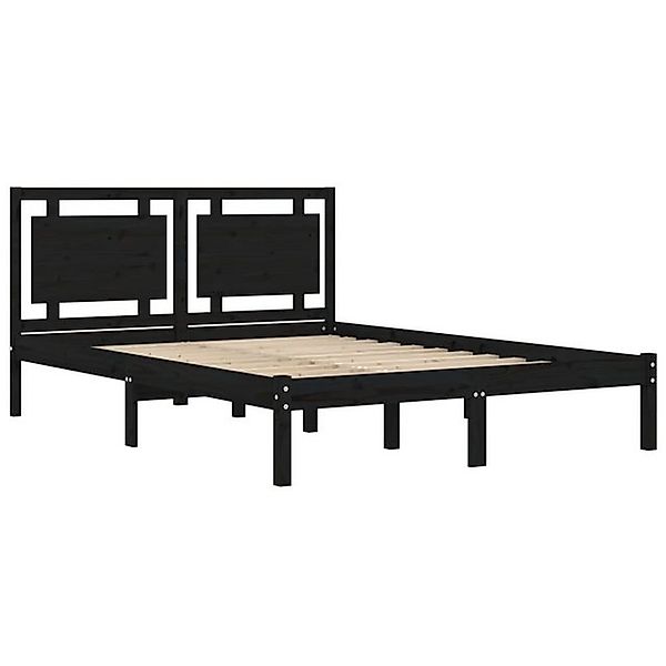 vidaXL Bettgestell Massivholzbett Schwarz 200x200 cm Bett Bettgestell Doppe günstig online kaufen