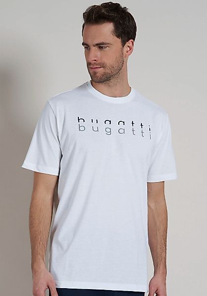 bugatti T-Shirt "Palermo", Kurzarm, Rundhalsausschnitt, bugatti-Schriftzug günstig online kaufen