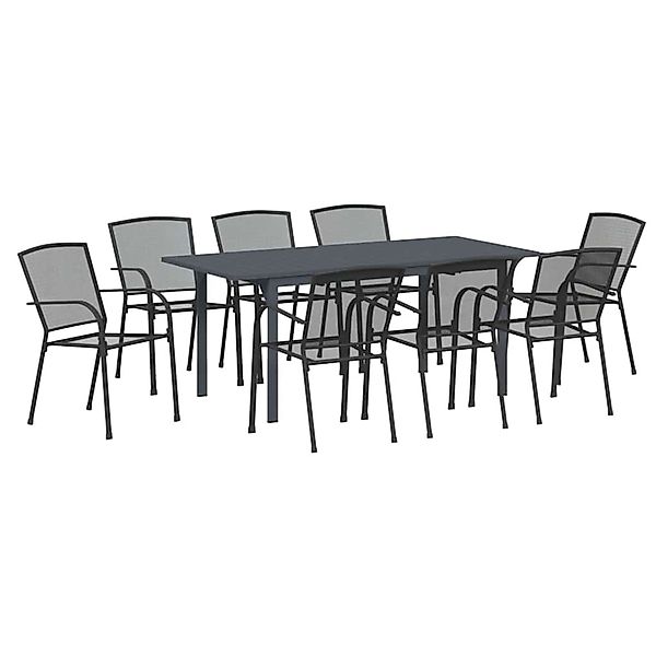 vidaXL Garten Essgruppe 9-Tlg Anthrazit Stahl 3378813 günstig online kaufen
