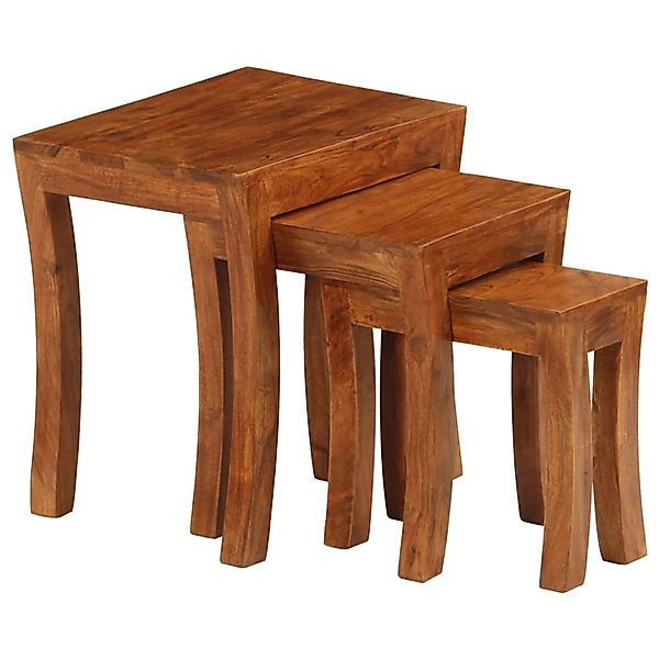 vidaXL 3-tlg. Satztisch-Set Massivholz Akazie 50x35x50 cm Braun günstig online kaufen
