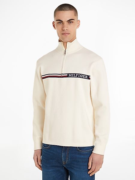 Tommy Hilfiger Rollkragenpullover GLOBAL STRIPE ZIP MOCK günstig online kaufen