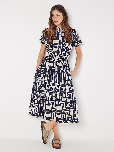 Apricot Druckkleid Geo Grecian Shirt Midi günstig online kaufen