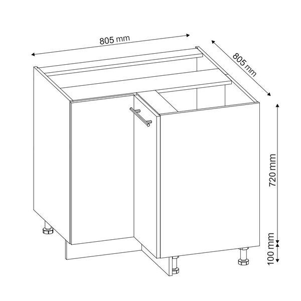 Vicco Eckunterschrank Fame-Line, Weiß Landhaus/Anthrazit, 80.5 günstig online kaufen