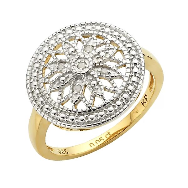 Diamonds by Ellen K. Fingerring "925 Silber vergoldet Diamant 0,05ct." günstig online kaufen