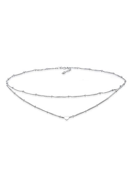 Elli Collier Choker Layer Kugelkette Herz günstig online kaufen