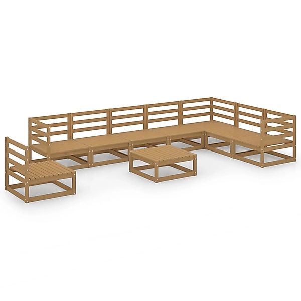 vidaXL 9-tlg Garten-Lounge-Set Honigbraun Massivholz Kiefer Modell 14 günstig online kaufen