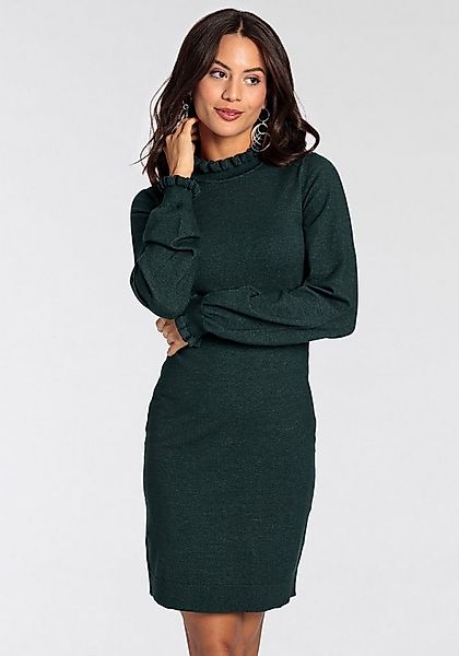 Laura Scott Strickkleid aus Viskosemischung mit femininem Rüschendetail günstig online kaufen