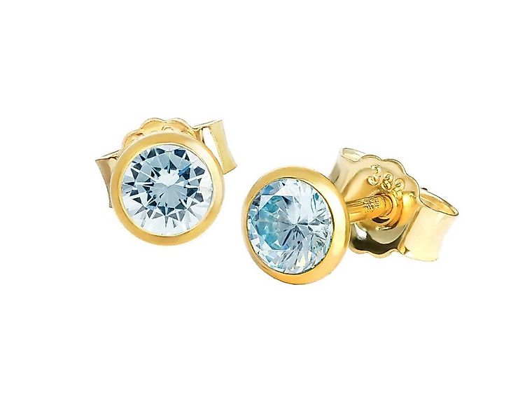NKlaus Paar Ohrstecker Paar Ohrstecker Echt Blautopas Gelbgold 333 8 Kara ( günstig online kaufen