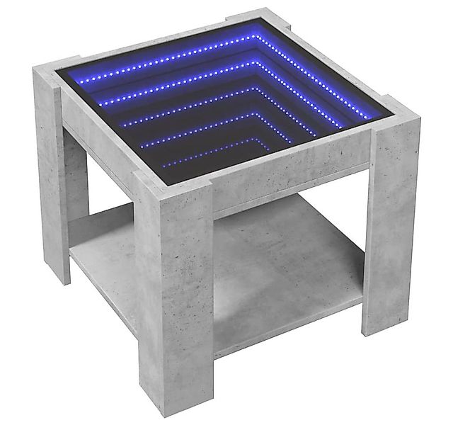 vidaXL Couchtisch LED-Couchtisch Betongrau 53x53x45 cm Holzwerkstoff (1-St) günstig online kaufen