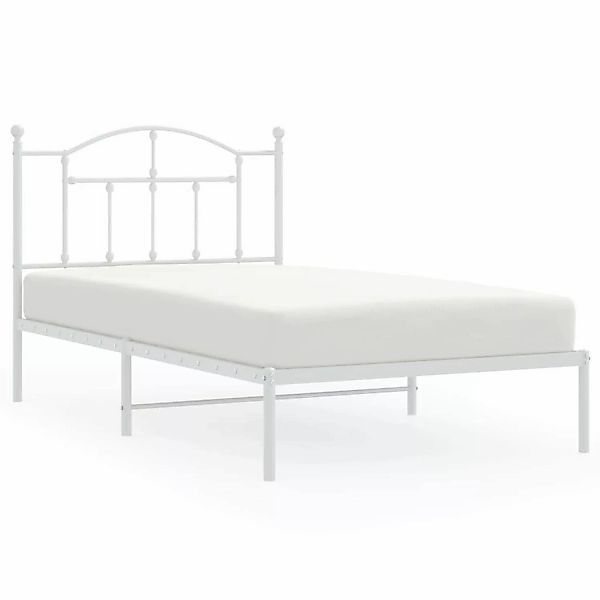 vidaXL Bettgestell mit Kopfteil Metall Weiß 100x190 cm Modell 101847257 günstig online kaufen