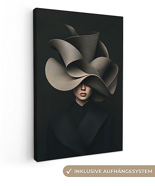 OneMillionCanvasses® Leinwandbild Schwarz - Hut - Frau, Fotodruck (1 St), L günstig online kaufen