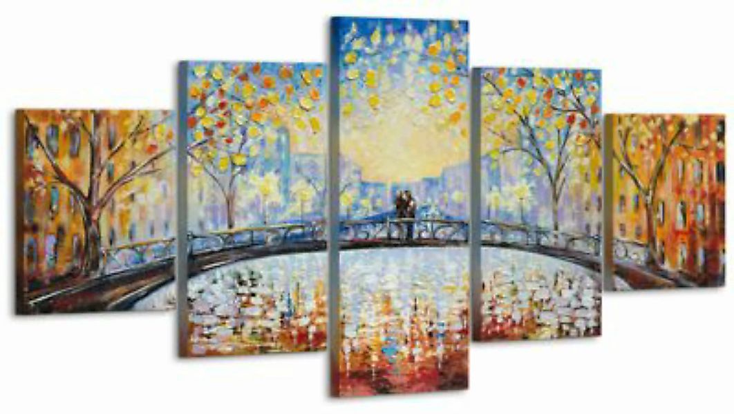 YS-Art™ "Gemälde Acryl ""Herbst Romanze II"" handgemalt auf Leinwand 160x80 günstig online kaufen