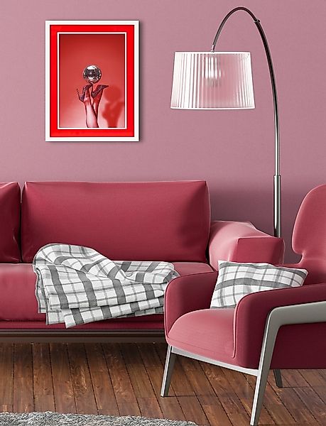 queence Bild mit Rahmen »Discokugel, glitzer, High Heels«, Fashion-Schuh-Sc günstig online kaufen