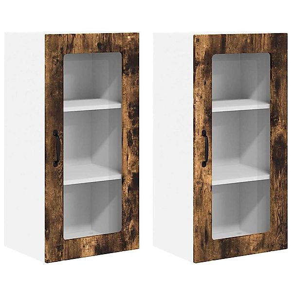 vidaXL Küchenwandschrank 2 Stk Geräucherte Eiche 40 x 31 x 80 cm 885346 günstig online kaufen