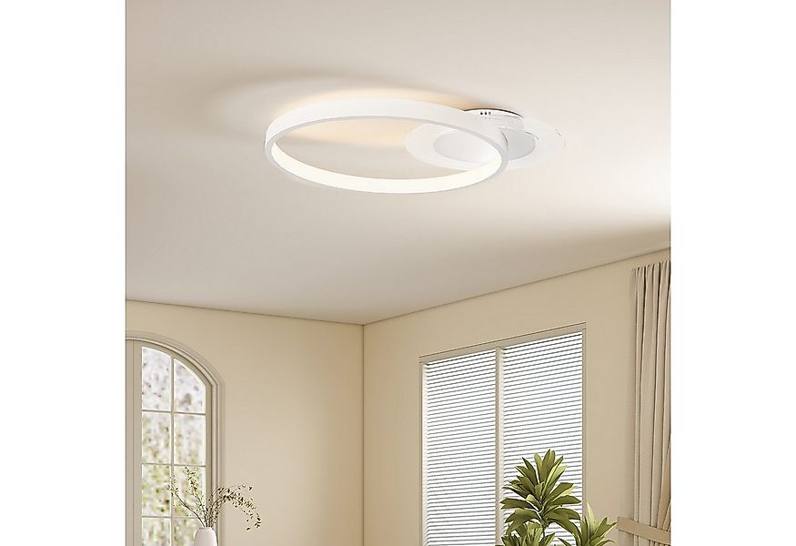 HOMCOM Deckenleuchte mit Zwei-Ring-Design, rund, LED, für Schlafzimmer Wohn günstig online kaufen