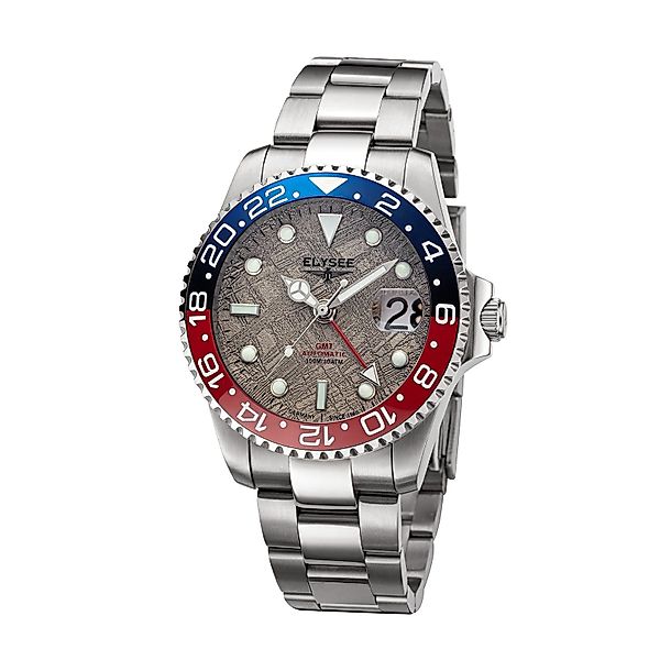 Elysee Automatikuhr GMT AUTOMATIC . Herrenuhr 100% Edelstahl 40.5, Datumanz günstig online kaufen