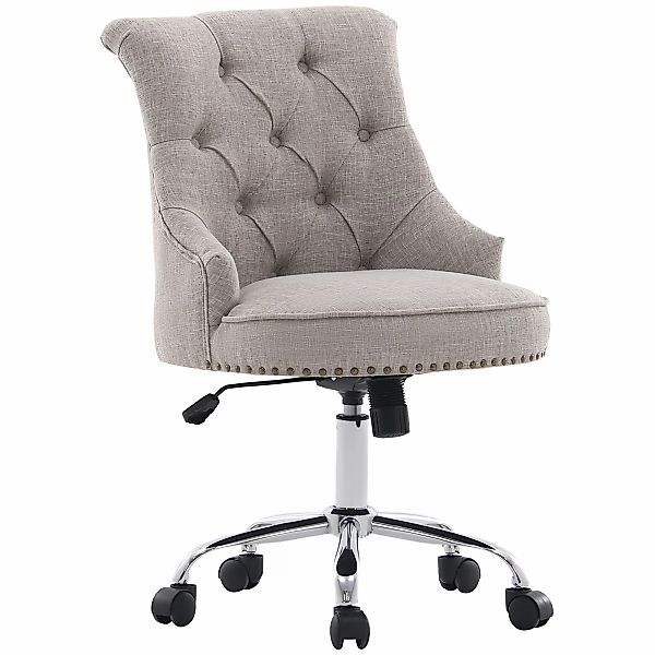 HOMCOM Drehbarer Polsterstuhl ergonomischer Bürostuhl höhenverstellbar Retr günstig online kaufen