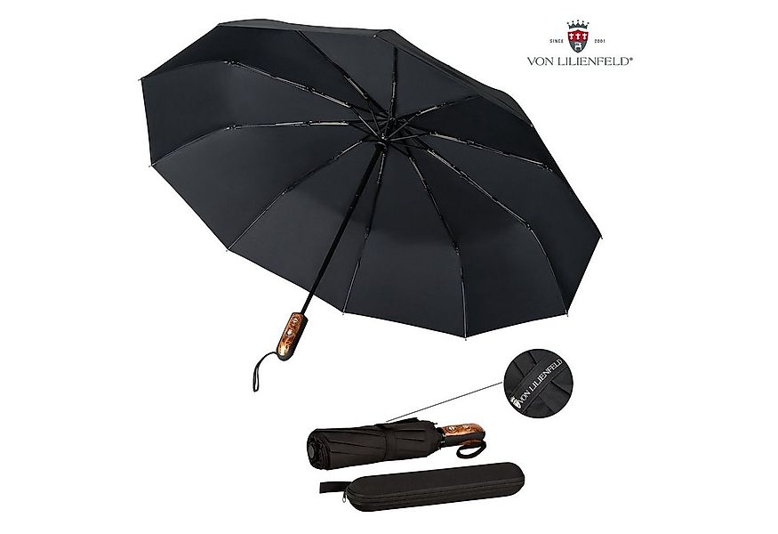 von Lilienfeld Taschenregenschirm Schirm Clark mit Reise-Etui Auf-Zu-Automa günstig online kaufen