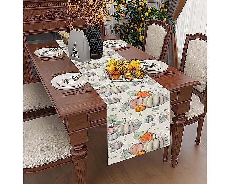 LAPAPRO Tischläufer Halloween Tischläufer Leinen mit Kürbis Druck, 1 Stück, günstig online kaufen