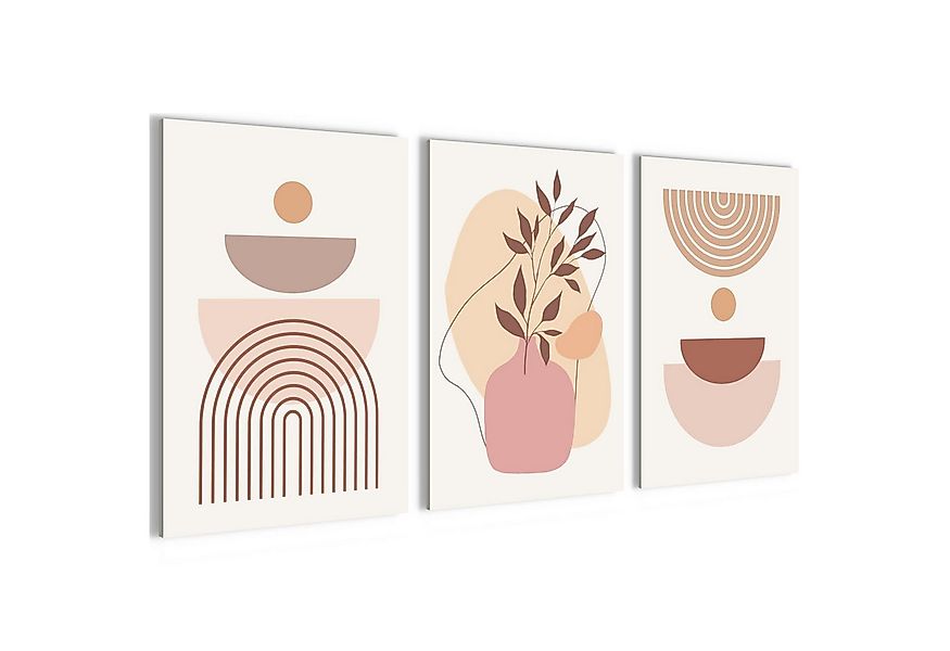 Novart Wandbild Wandbilder Wohnzimmer Abstrakt Figuren Bilder Deko, Beige, günstig online kaufen