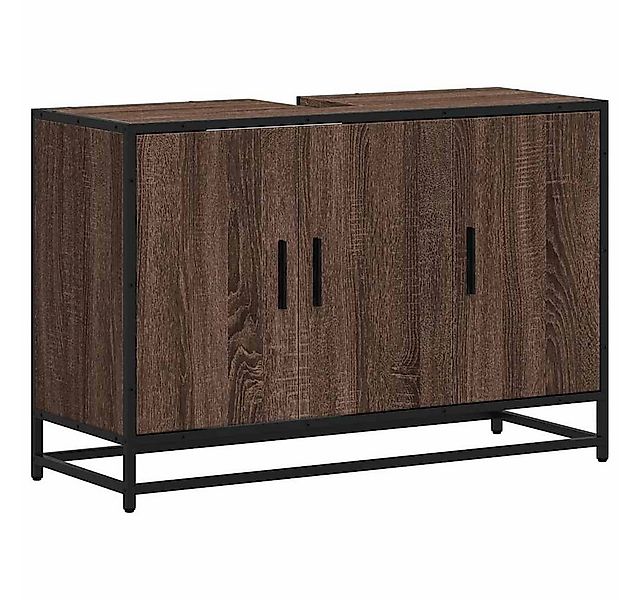 vidaXL Badezimmer-Set Waschbeckenunterschrank Braun Eichen-Optik 90x33x60 c günstig online kaufen