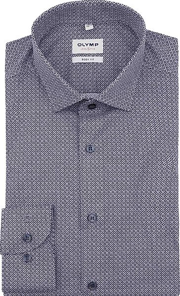 OLYMP Level 5 Hemd Druck Blau - Größe 44 günstig online kaufen